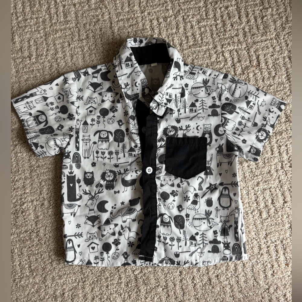 Collard short sleeve button down